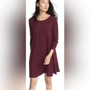 Old Navy Red A-line Long Sleeve Ruched Dress